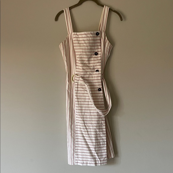 Tommy Hilfiger Beige and Black Striped Midi Dress - Picture 1 of 3